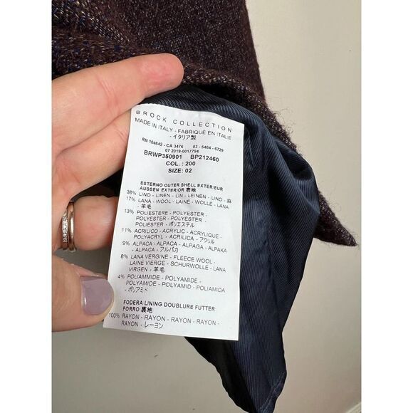 Brock Collection Linen Wool Alpaca Blend Front Slit Pencil Skirt Sz. 2 - Picture 4 of 10